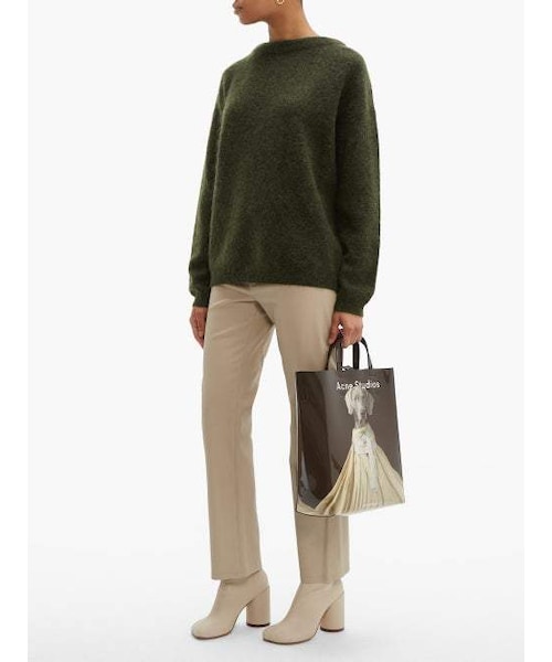 Acne Studios オリーブグリーン スエードトートバッグ Acne Studios