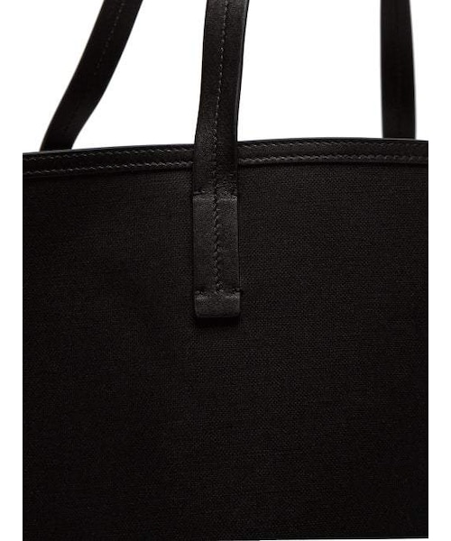THE ROW（ザロウ）の「The Row - Park Leather Trimmed Canvas Tote - Womens - Black（トートバッグ・レディース・Black・One Size）」の5枚目の写真