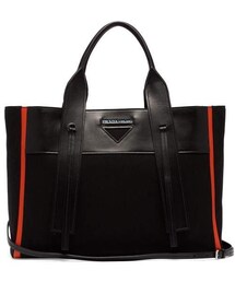 Prada - Ouverture Canvas And Leather Tote - Womens - Black Orange