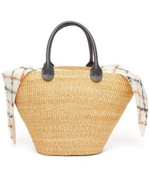 Muuñ Muun - Marlene Woven Straw Leather Basket Bag - Womens - Brown Multi