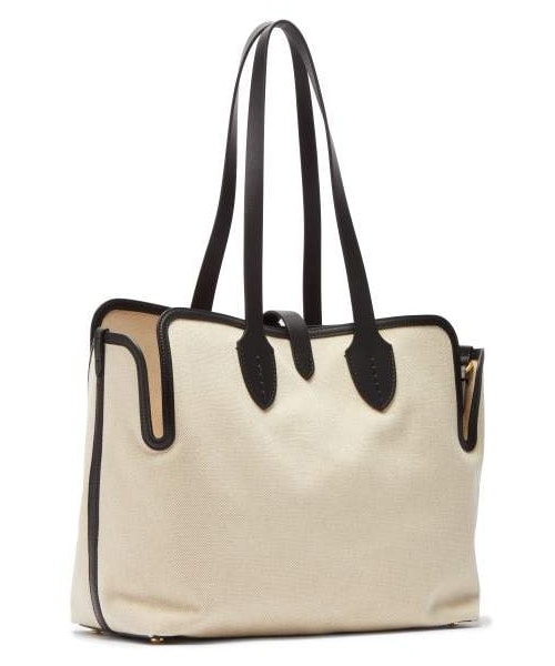 BURBERRY（バーバリー）の「Burberry - Logo Print Leather Trimmed Canvas Tote Bag - Womens - White Multi（トートバッグ・レディース・White・One Size）」の4枚目の写真