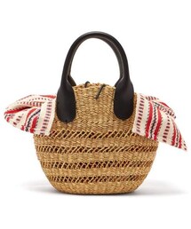 Muuñ Muun - Tina Woven Straw Basket Bag - Womens - Red Multi