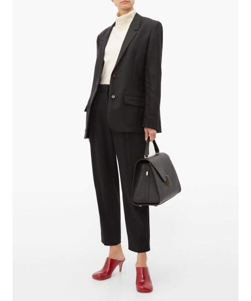 Valextra(ヴァレクストラ)の「Valextra - Iside Large Leather Top Handle Bag - Womens - Black(トートバッグ・レディース・Black・One Size)」の5枚目の写真