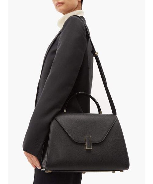 Valextra(ヴァレクストラ)の「Valextra - Iside Large Leather Top Handle Bag - Womens - Black(トートバッグ・レディース・Black・One Size)」の3枚目の写真
