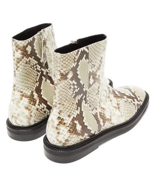 Acne Studios（アクネストゥディオズ）の「Acne Studios - Breaker Python Effect Leather Ankle Boots - Womens - White Multi（ブーツ・レディース・White・35 Eu/it/36 Eu/it/37 Eu/it/38 Eu/it/39 Eu/it/40 Eu/it/41 Eu/it）」の3枚目の写真