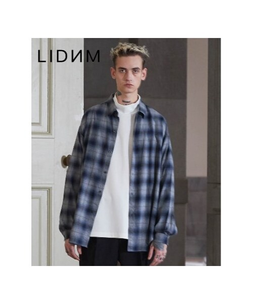 OMBRE CHECK SHIRT/NVY