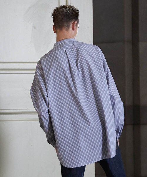 LIDNM（リドム）の「VINTAGE STRIPE SHIRT（シャツ/ブラウス・メンズ・ブルー系・MEDIUM/LARGE）」の4枚目の写真