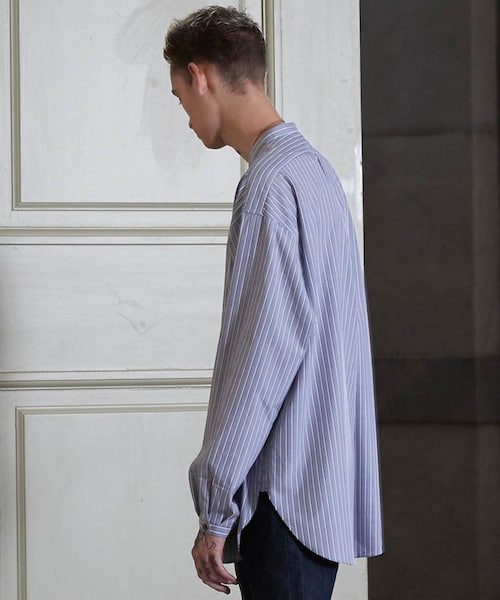 LIDNM（リドム）の「VINTAGE STRIPE SHIRT（シャツ/ブラウス・メンズ・ブルー系・MEDIUM/LARGE）」の5枚目の写真