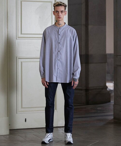 LIDNM（リドム）の「VINTAGE STRIPE SHIRT（シャツ/ブラウス・メンズ・ブルー系・MEDIUM/LARGE）」の6枚目の写真