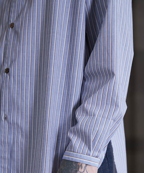 LIDNM（リドム）の「VINTAGE STRIPE SHIRT（シャツ/ブラウス・メンズ・ブルー系・MEDIUM/LARGE）」の8枚目の写真