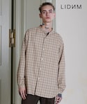 LIDNM | BAND COLLAR CHECK SHIRT/BGE(襯衫)