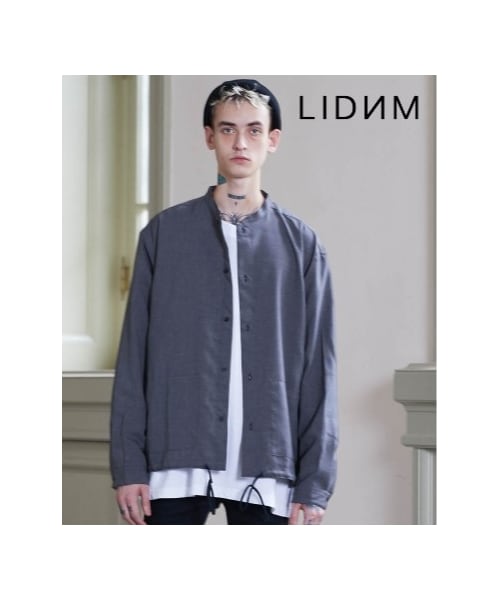 LIDNM(リドム)の「BAND COLLAR COACH SHIRT(シャツ/ブラウス・メンズ・グレー系・MEDIUM/LARGE)」の1枚目の写真