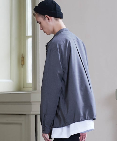 LIDNM(リドム)の「BAND COLLAR COACH SHIRT(シャツ/ブラウス・メンズ・グレー系・MEDIUM/LARGE)」の3枚目の写真