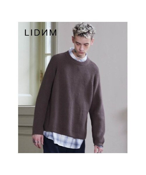 LIDNM(リドム)の「WHOLEGARMENT AZE KNIT/BWN(ニット/セーター・メンズ・ブラウン系・MEDIUM/LARGE)」の1枚目の写真