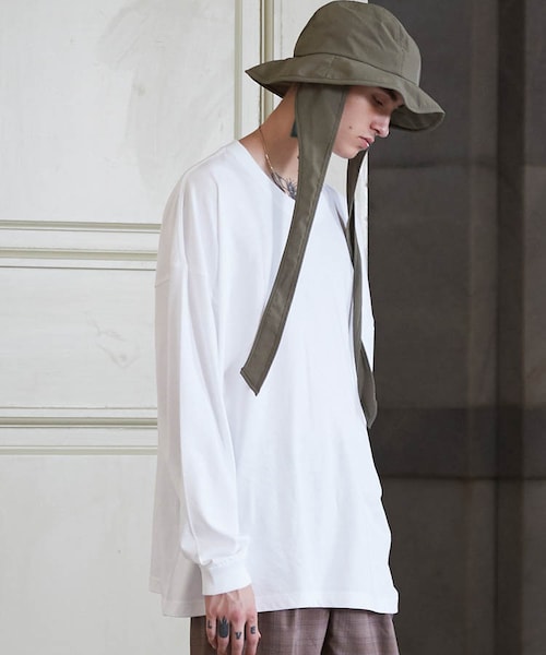 LIDNM（リドム）の「SUPERSIZE LS T-SHIRT/WHT（Tシャツ/カットソー・メンズ・ホワイト系・MEDIUM/LARGE）」の3枚目の写真