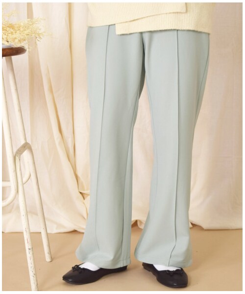 w closet(ダブルクローゼット)の「ツイルカットジョーゼットセミフレアパンツ(パンツ・レディース・ミント/ピンクベージュ/Dピンク/ブラウン・FREE)」の18枚目の写真