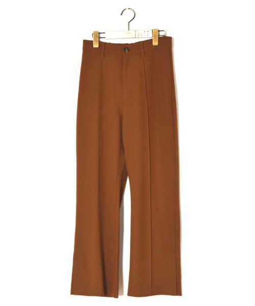 w closet(ダブルクローゼット)の「ツイルカットジョーゼットセミフレアパンツ(パンツ・レディース・ミント/ピンクベージュ/Dピンク/ブラウン・FREE)」の1枚目の写真