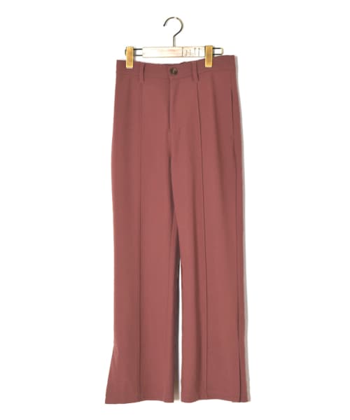 w closet(ダブルクローゼット)の「ツイルカットジョーゼットセミフレアパンツ(パンツ・レディース・ミント/ピンクベージュ/Dピンク/ブラウン・FREE)」の4枚目の写真