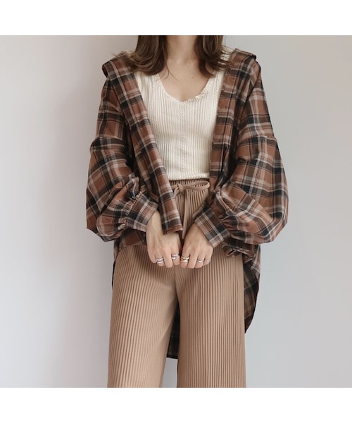 no brand（ノーブランド）の「brown check   loose  SH（シャツ/ブラウス・レディース・その他）」の3枚目の写真