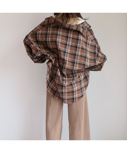 no brand（ノーブランド）の「brown check   loose  SH（シャツ/ブラウス・レディース・その他）」の9枚目の写真