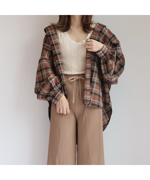 no brand（ノーブランド）の「brown check   loose  SH（シャツ/ブラウス・レディース・その他）」の7枚目の写真
