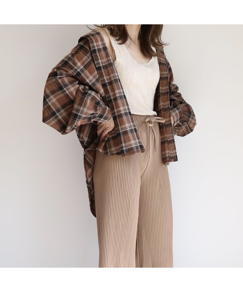 no brand（ノーブランド）の「brown check   loose  SH（シャツ/ブラウス・レディース・その他）」の6枚目の写真
