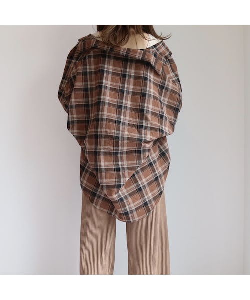 no brand（ノーブランド）の「brown check   loose  SH（シャツ/ブラウス・レディース・その他）」の5枚目の写真