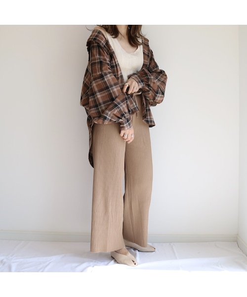 no brand（ノーブランド）の「brown check   loose  SH（シャツ/ブラウス・レディース・その他）」の2枚目の写真