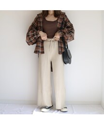 no brand | rib wide PT【ivory】(その他パンツ)