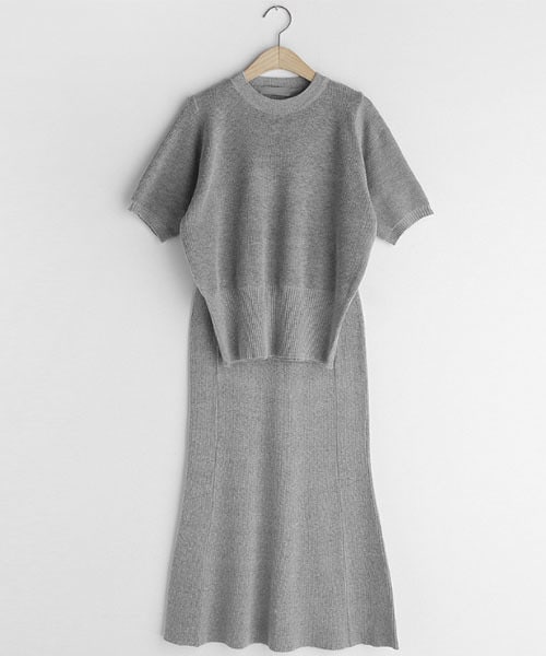 DHOLIC（ディーホリック）の「ショートスリーブニット&マーメイドスカートSET（アンサンブル・レディース・その他/グレー/ブラウン/ブラック・FREE）」の3枚目の写真