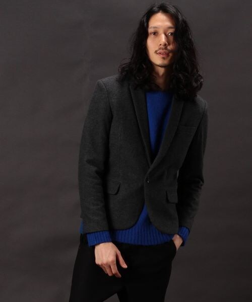 DETAILS（ディテールズ）の「【先行予約商品】DETAILS/ MELTONショート丈テーラードJKT（テーラードジャケット・メンズ・ブラック/グレー/ブルー/キャメル・MEDIUM/LARGE）」の5枚目の写真