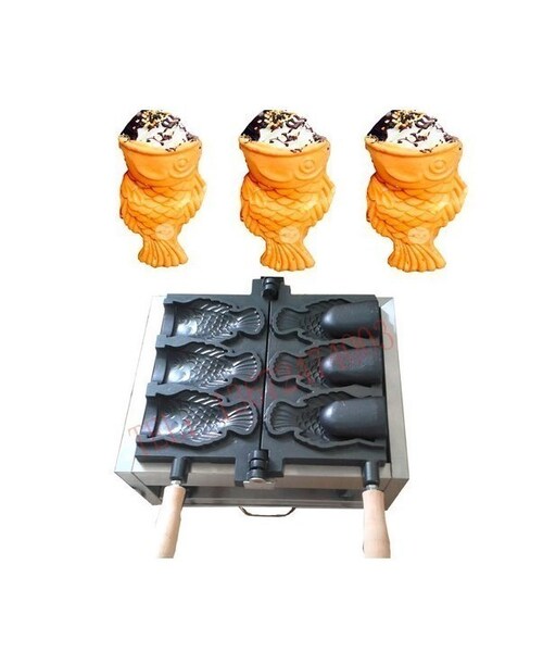 実用★ アイスコーン たい焼き器 アイスクリームコーンメーカー 5個焼き 業務用 家庭用 １0０V L746