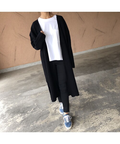 copine（コピン）の「再入荷！裾スリット！リブニットロングカーディガン(3color)（カーディガン/ボレロ・レディース・その他）」の7枚目の写真
