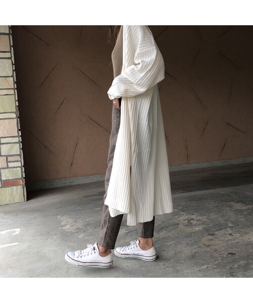 copine（コピン）の「再入荷！裾スリット！リブニットロングカーディガン(3color)（カーディガン/ボレロ・レディース・その他）」の6枚目の写真