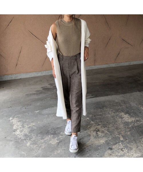 copine（コピン）の「再入荷！裾スリット！リブニットロングカーディガン(3color)（カーディガン/ボレロ・レディース・その他）」の3枚目の写真
