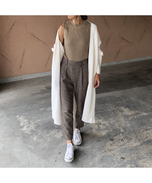 copine（コピン）の「再入荷！裾スリット！リブニットロングカーディガン(3color)（カーディガン/ボレロ・レディース・その他）」の4枚目の写真