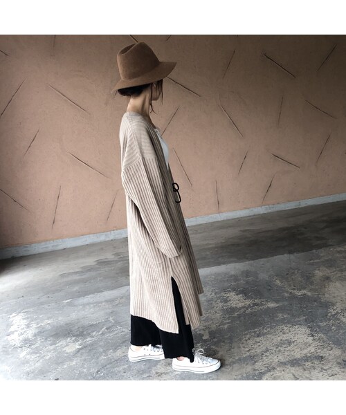 copine（コピン）の「再入荷！裾スリット！リブニットロングカーディガン(3color)（カーディガン/ボレロ・レディース・その他）」の15枚目の写真