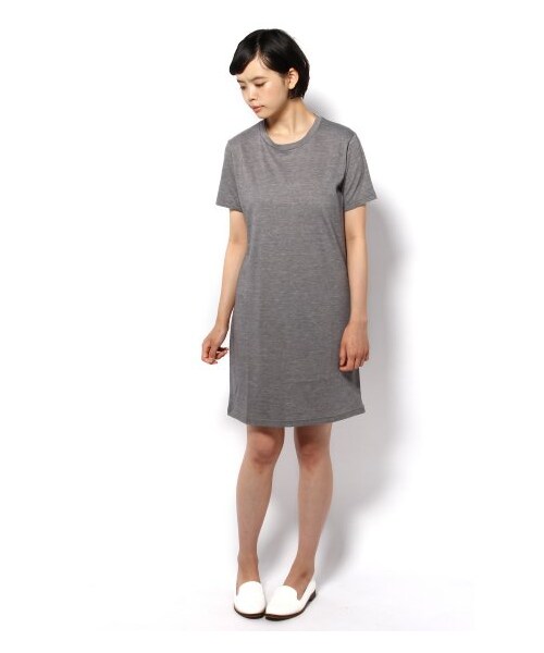 JOURNAL STANDARD(ジャーナルスタンダード)の「MARBLE VINTAGEテンジククルーネックワンピース(ワンピース・レディース・ブラック/グレーA/ネイビー・フリー)」の4枚目の写真