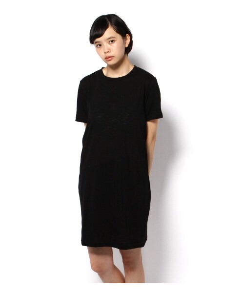 JOURNAL STANDARD(ジャーナルスタンダード)の「MARBLE VINTAGEテンジククルーネックワンピース(ワンピース・レディース・ブラック/グレーA/ネイビー・フリー)」の1枚目の写真