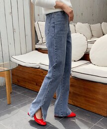 DHOLIC | スリットロングデニムパンツ(デニムパンツ)