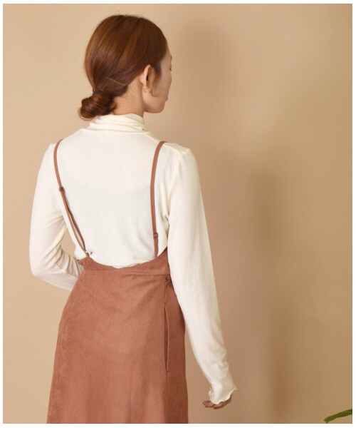 w closet(ダブルクローゼット)の「起毛ワンショルラップキャミワンピース(ワンピース/ドレス・レディース・ラベンダー/Mピンク/ブラウン・FREE)」の21枚目の写真