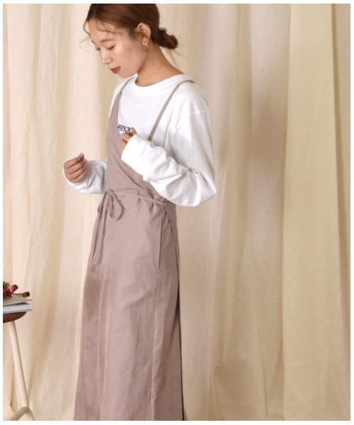 w closet(ダブルクローゼット)の「起毛ワンショルラップキャミワンピース(ワンピース/ドレス・レディース・ラベンダー/Mピンク/ブラウン・FREE)」の12枚目の写真