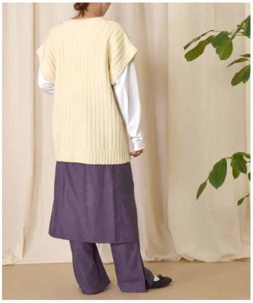 w closet(ダブルクローゼット)の「ラップスカート付きスリットイージーパンツ(パンツ・レディース・Lベージュ/パープル/アカチャ・FREE)」の22枚目の写真