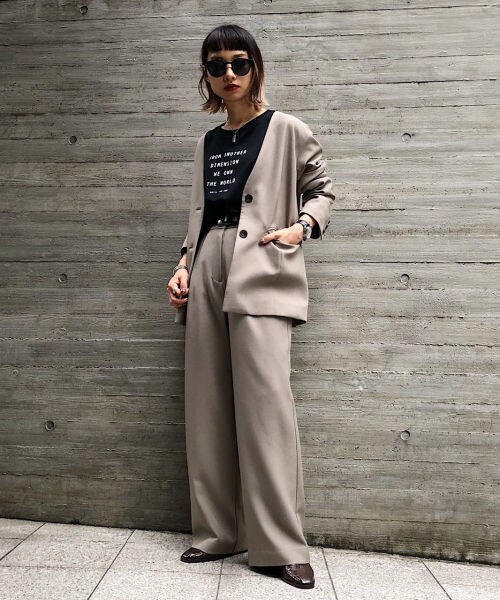 PAGEBOY（ページボーイ）の「【WEB先行予約】ＳＥＴＵＰウールライクタックパンツ【25番色のみWEB限定カラー】（パンツ・レディース・グレージュ/チャコールグレー/【WEB限定カラー】ピンク/ブラウン・S, M）」の21枚目の写真