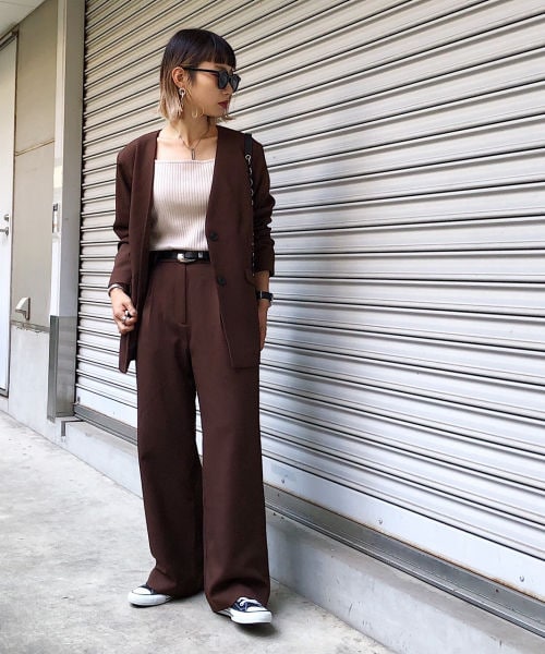 PAGEBOY（ページボーイ）の「【WEB先行予約】ＳＥＴＵＰウールライクタックパンツ【25番色のみWEB限定カラー】（パンツ・レディース・グレージュ/チャコールグレー/【WEB限定カラー】ピンク/ブラウン・S, M）」の14枚目の写真