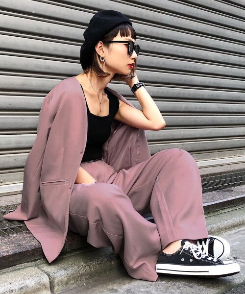 PAGEBOY（ページボーイ）の「【WEB先行予約】ＳＥＴＵＰウールライクタックパンツ【25番色のみWEB限定カラー】（パンツ・レディース・グレージュ/チャコールグレー/【WEB限定カラー】ピンク/ブラウン・S, M）」の9枚目の写真