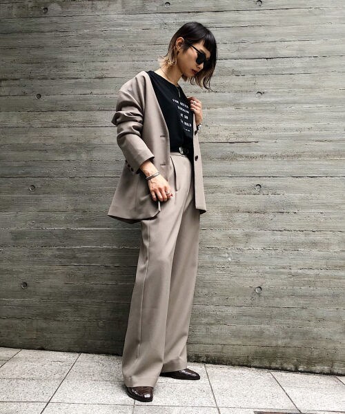 PAGEBOY（ページボーイ）の「【WEB先行予約】ＳＥＴＵＰウールライクタックパンツ【25番色のみWEB限定カラー】（パンツ・レディース・グレージュ/チャコールグレー/【WEB限定カラー】ピンク/ブラウン・S, M）」の20枚目の写真