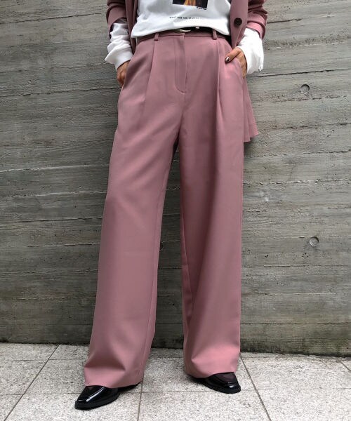 PAGEBOY（ページボーイ）の「【WEB先行予約】ＳＥＴＵＰウールライクタックパンツ【25番色のみWEB限定カラー】（パンツ・レディース・グレージュ/チャコールグレー/【WEB限定カラー】ピンク/ブラウン・S, M）」の7枚目の写真