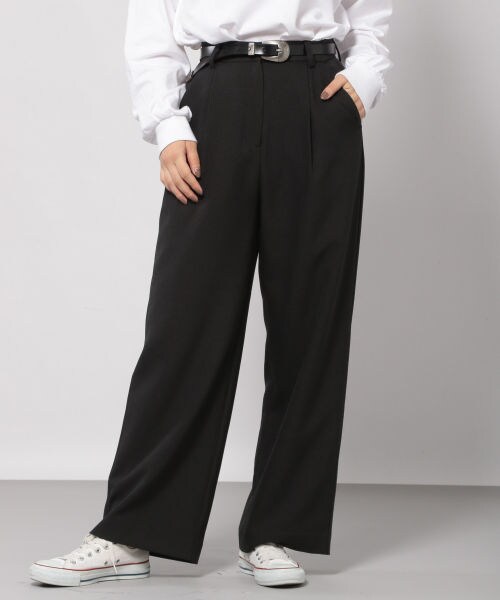 PAGEBOY（ページボーイ）の「【WEB先行予約】ＳＥＴＵＰウールライクタックパンツ【25番色のみWEB限定カラー】（パンツ・レディース・グレージュ/チャコールグレー/【WEB限定カラー】ピンク/ブラウン・S, M）」の2枚目の写真