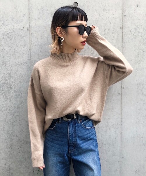 PAGEBOY（ページボーイ）の「【WEB限定アイテム】ウールＭＩＸタートルプルオーバー【先行予約】（トップス・レディース・ホワイト/ブラック/ライトピンク/ベージュ/コバルトブルー/ピスタチオ/グレープ・F）」の22枚目の写真